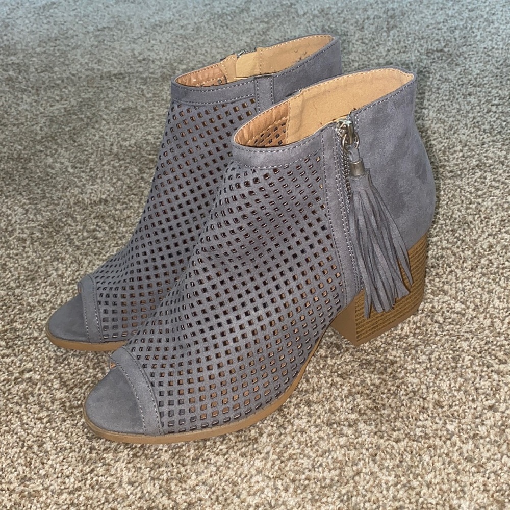 Peep toe booties